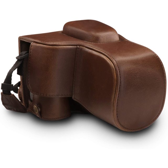 MegaGear MG1536 Nikon D3500 Étui en Cuir Ever Ready avec Sangle-Brun Foncé