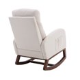 thumbnail image 5 of Rocking Chair Nursery, Modern Glider Rocking Chair with Headrest and Thicken Wood Base, Upholstered Nursing Armchair for Living Room, Bedroom, Beige, 5 of 9