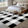 thumbnail image 4 of Black White Plaid Area Rug 5x8 FT, Non Slip Bedroom Throw Carpet, Spring Farmhouse Buffalo Checkered Washable Soft Floor Carpet Non-Shedding Rug for Living Room Nursery Dorm Office, 4 of 9