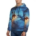 thumbnail image 3 of Fotbe Men's Hoodie with Red And Blue Fire Dragon A Pattern - Kangaroo Pocket Pullover Hooded Sweatshirt, Perfect for Daily Wear, Travel, and Home-3X-Large, 3 of 7