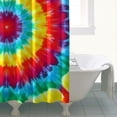 thumbnail image 4 of Rainbow Tie Dye Circular Pattern Shower Curtain 72"x72" ,Bathroom Decorative Shower Curtains Set with 12 Hooks,Modern Waterproof Washable Shower Curtain, 4 of 6