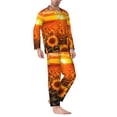 thumbnail image 2 of Naloa Sunset Golden Sunflower Field Men’s Pajamas Set - Long Sleeve Button Down Sleep Shirt and Pajama Bottoms Sleepwear Set-Small, 2 of 7