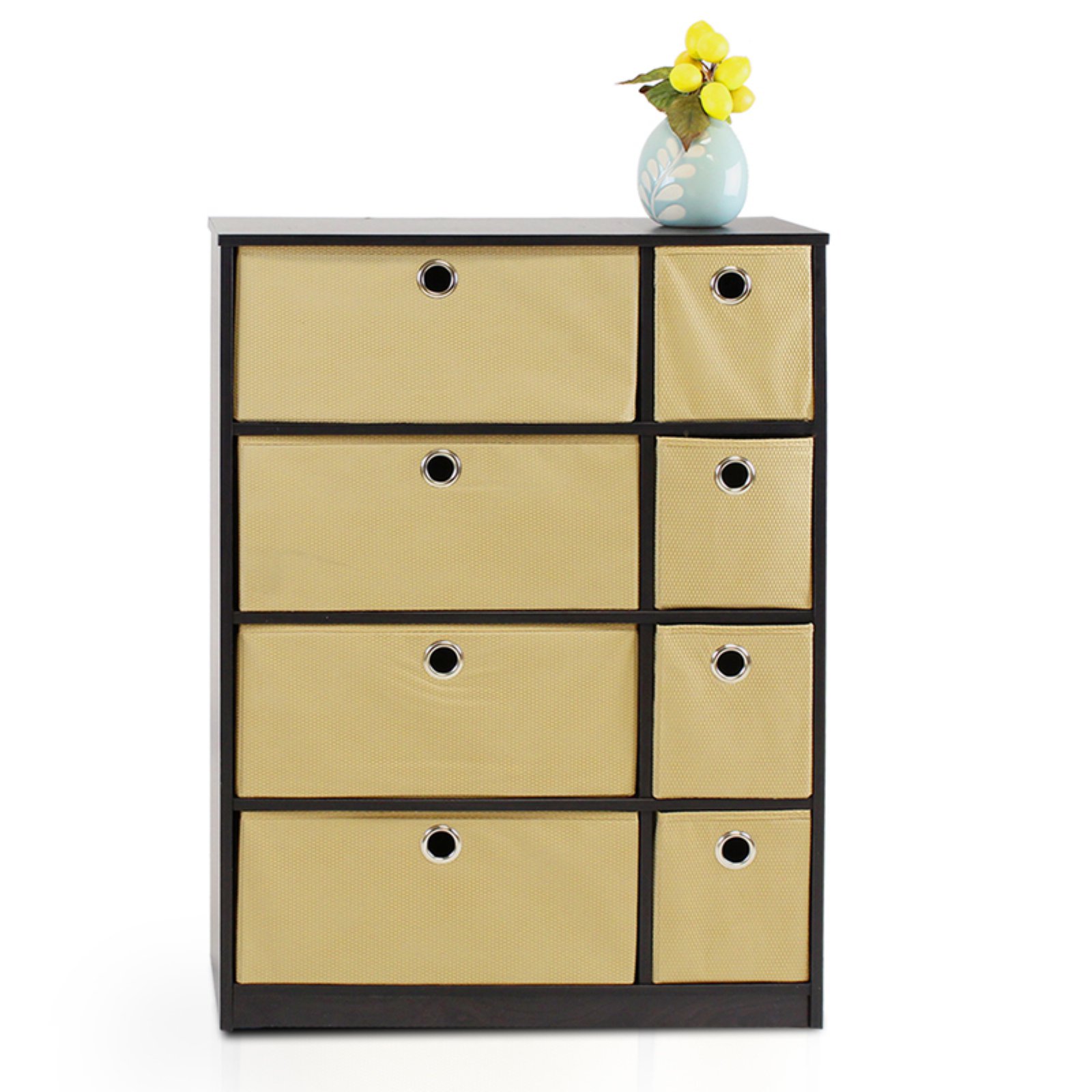 Brown Econ Home Office Furniture 13089EX//LB Storage Organizer Cabinet With Bins