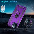 thumbnail image 5 of Compatible for iPhone 12 Case, iPhone 12 Pro Case with HD Screen Protector, Military-Grade Shockproof Protective Phone Case with Magnetic Kickstand Ring for iPhone 12/12 Pro, Purple, 5 of 8