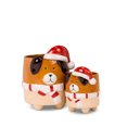 thumbnail image 2 of Dog With Santa Hat Footed Planter, 2 of 3