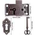 thumbnail image 3 of 2 Pcs Cabinet Lock Antique Lock Decorative Furniture Lock With Key, Antique Quartet Classic Decorative Lock Kitchen Furniture Box Drawer Lock, 3 of 5