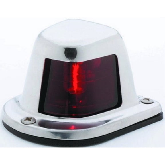 attwood stainless steel 1-mile deck mount sidelight, red
