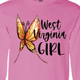 thumbnail image 4 of Inktastic West Virginia Girl- Butterfly Long Sleeve T-Shirt, 4 of 5