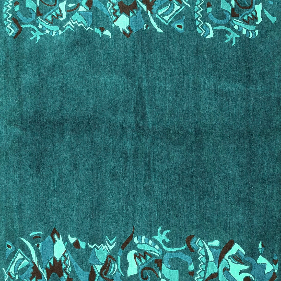Ahgly Company Machine Washable Indoor Square Abstract Turquoise Blue ...