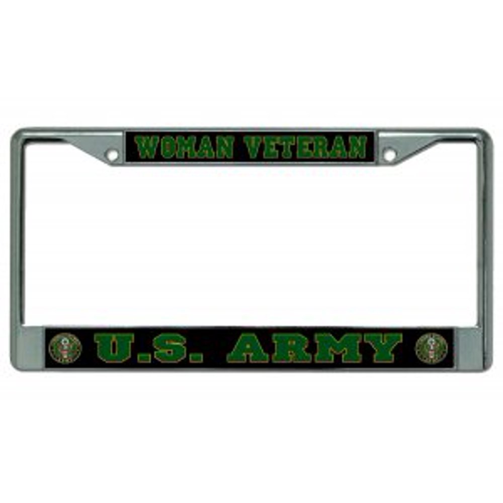 U.S. Army Woman Veteran Chrome License Plate Frame