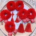 thumbnail image 2 of 1 Paire de Filles Bandes de Cheveux Chinois Noeud / Cloches / Ruban Pompons Flous Extensibles Cadeaux Rouges Accessoires de Cheveux Chinois Nouvel An Enfants Scrunchies de Cheveux pour Tous les Jours, 2 of 7