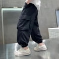 thumbnail image 2 of CONZONE Boys Baggy Workout Pants Wide Leg Sport Pants for Child Elastic Waist Graphic Breathable Athletic Jogger Pants with Pockets, 2 of 4