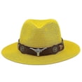 thumbnail image 1 of Sombrero de Panamá clásico, sombreros de sol de verano para mujer, hombre, sombrero de paja de playa ZefeiWu 8390613875594, 1 of 1