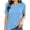 03-Blue, variant on Annhoo Womens Pajama Tops Lightweight Breathable Solid Color Crewneck Short Sleeve Shirts Sleepwear Clothes
