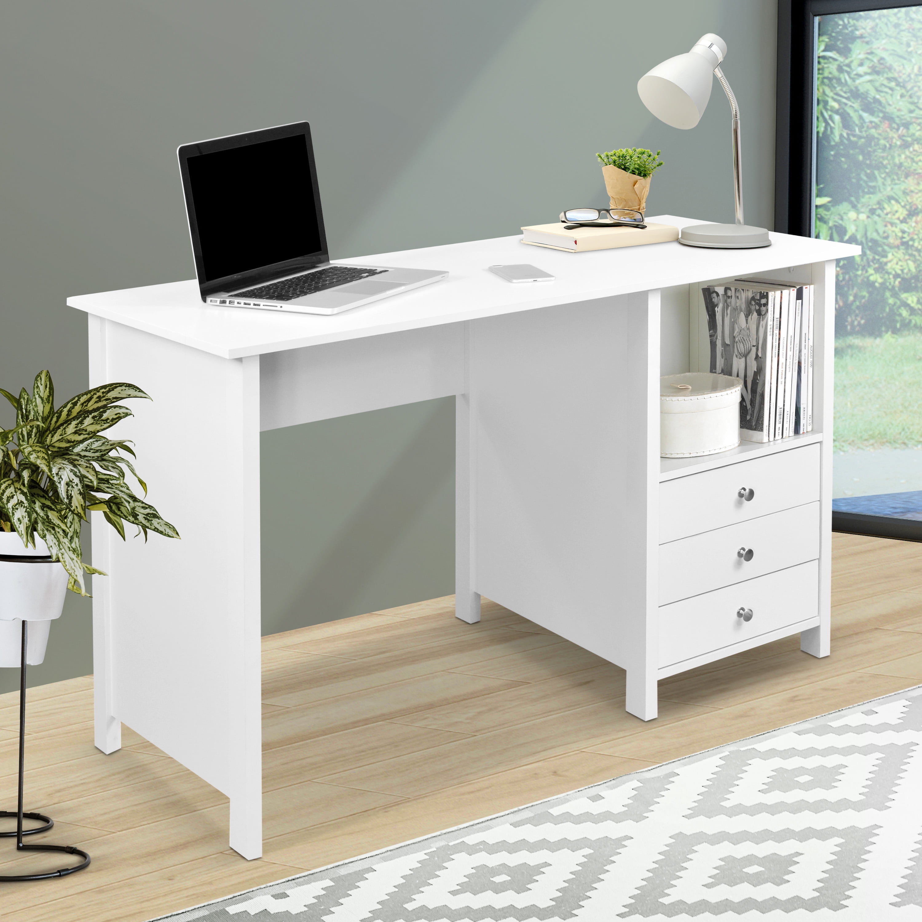 Techni Mobili Contempo Desk With 3, Office Desk With Storage Drawers