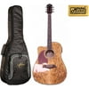 Oscar Schmidt Dreadnought Acoustic/Electric Guitar, Spalted Maple w/Gigbag Left Handed, OG2CESMLH BAG