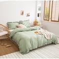 thumbnail image 2 of Move Over Sage Green Ruffle Pillow Shams Queen Ruffled Pattern Green Boho Standard Pillowcases 100% Washed Microfiber, 2 of 7