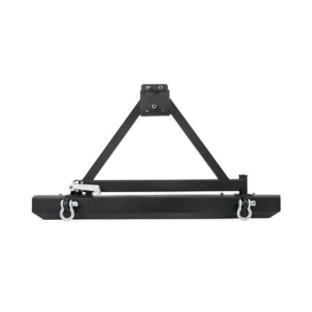 Jeep Bumper Tire Carrier - Rough Country - 110501 - Full-Width Classic Rear Bumper w/ Tire Carrier & D-Rings for Jeep: 97-06 Wrangler TJ 4WD, 04-06 Wrangler Unlimited LJ 4WD, 87-95 Wrangler YJ 4WD
