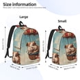 thumbnail image 4 of Balery Hot Air Balloon Guinea Pig Vintage Canvas Backpack for Men and Women - Large Capacity, Durable Travel Laptop Bag for School, Work, Hiking, and Outdoor Activities-Small, 4 of 7
