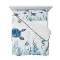 thumbnail image 7 of Blue Green Sea Turtle Twin Size Down Alternative Comforter, Lightweight Comforter Quilt Bedding Set with Pillow Shams Summer Ocean Coral Fish Seahorse All Seasons Bed Comforter Duvet Insert 68"x86", 7 of 7