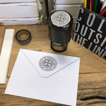 Personalized Round Self-Inking Rubber Stamp - Larnes Round