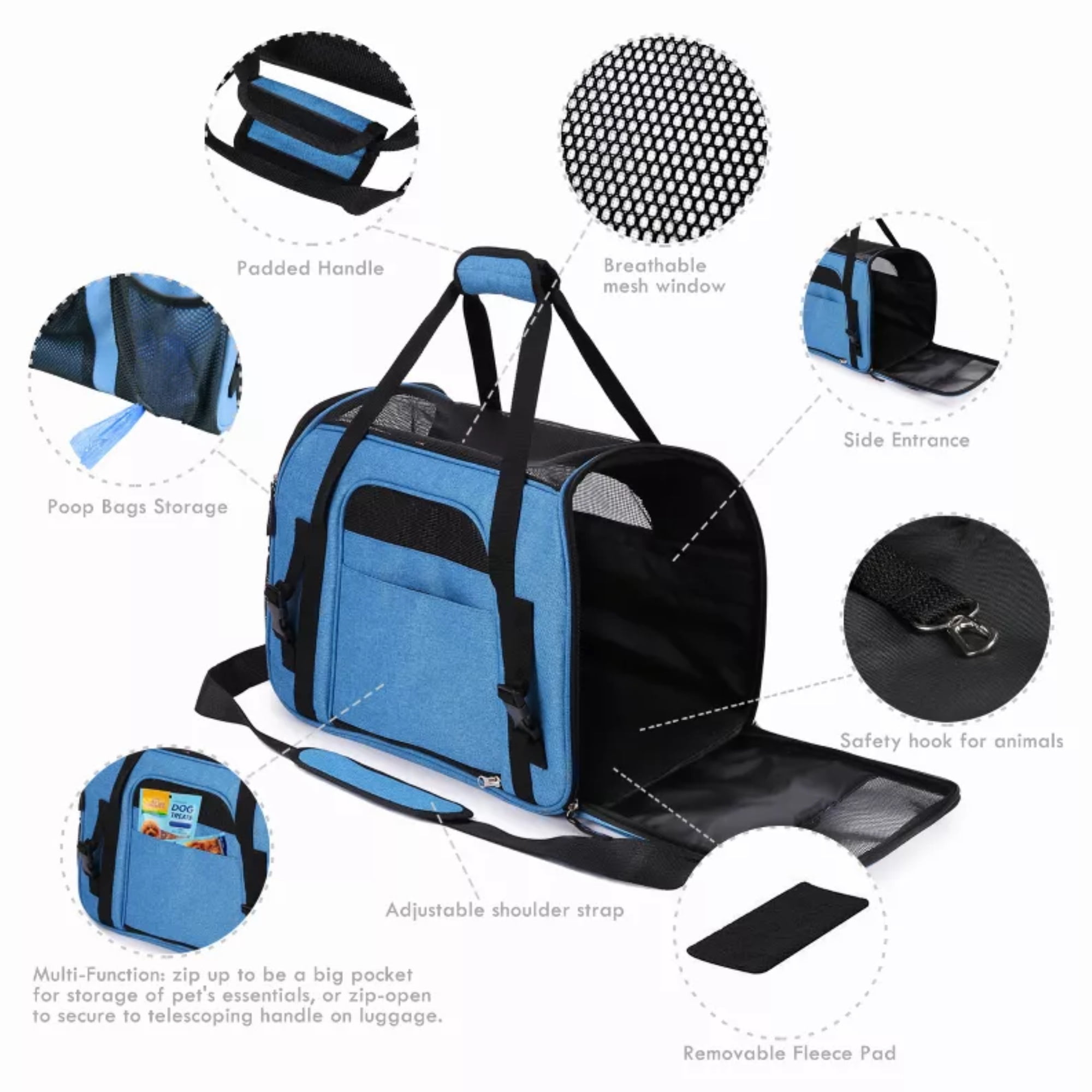 Soft-Sided Kennel Pet Carrier for Small Dogs, Cats, Puppy, Airline Approved Cat Carriers Dog Carrier Collapsible,