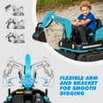 thumbnail image 4 of JOYLDIAS Kids 12V Electric 360 Degree Rotating Ride On Excavator and Bulldozer with Track Design Wheels, Remote Control, MP3, Toolbox (Blue), 4 of 9