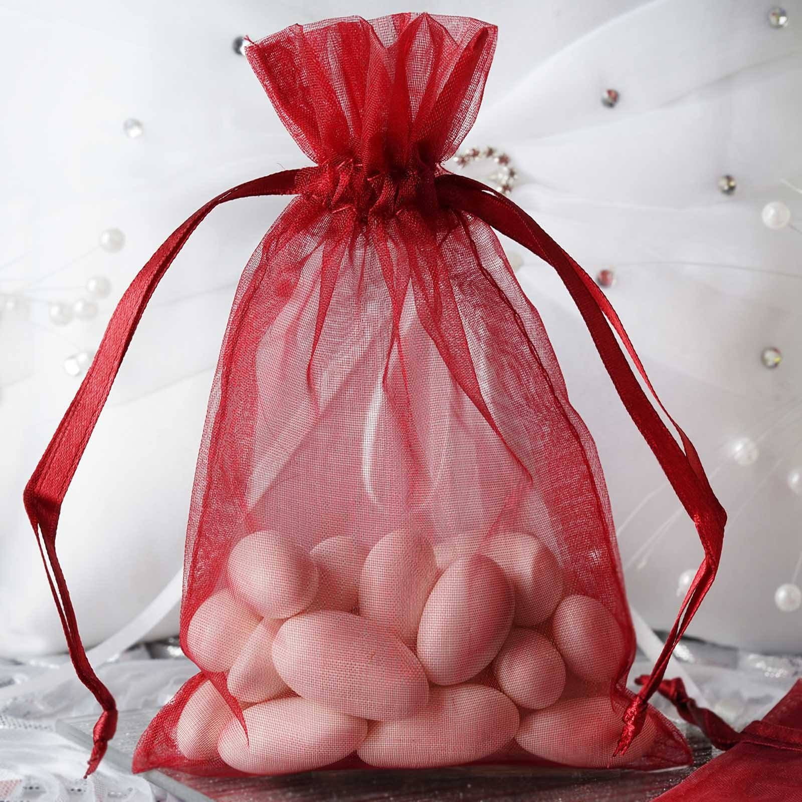 Wedding Drawstring Pattern Organza Party Favor Gift Bags Candy Jewelry Pouches 