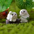 thumbnail image 4 of Figurine de Lapin Wharick Dessin Animé Réaliste Robuste Animal Mignon Lapin Miniature en Résine pour Maison de Poupée, 4 of 5