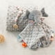 thumbnail image 5 of Manta de seguridad para bebé con animal de peluche, etiquetas de felpa supersuaves, juguete, manta para acurrucarse, juguete sensorial relajante, comodidad, gris, 5 of 5