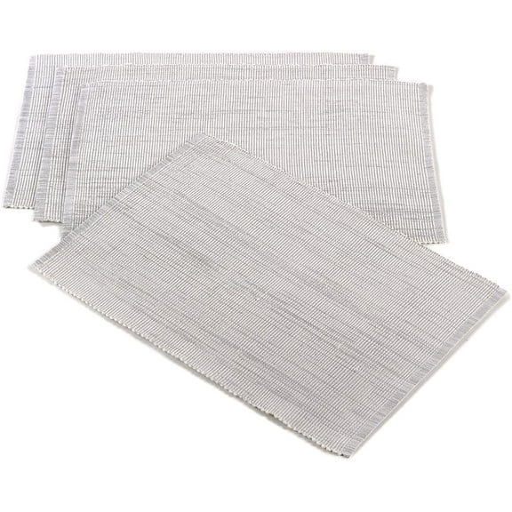 Fennco Styles Astrid Shimmering Ribbed Cotton Placemat, 13"x19" Set of 4