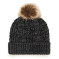 thumbnail image 2 of Women's '47 Black Miami Heat Meeko Cuffed Knit Hat with Pom, 2 of 2