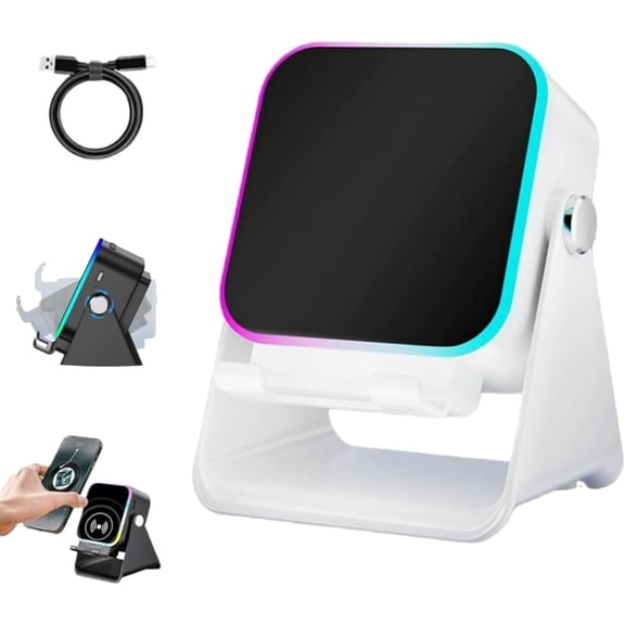 Induction Bluetooth Speaker - 5-in-1 with Phone Stand White