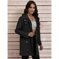 thumbnail image 3 of Rain Jacket for Women Waterproof with Hood Trech Coat Light-Weight Raincoats Packable Windbreake Black S, 3 of 8