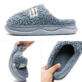 thumbnail image 5 of Yarkasie Slippers for Women Men, Soft Thick Memory Foam Slippers, Fuzzy Bedroom House Shoes Indoor, Blue Size 5, 5 of 9