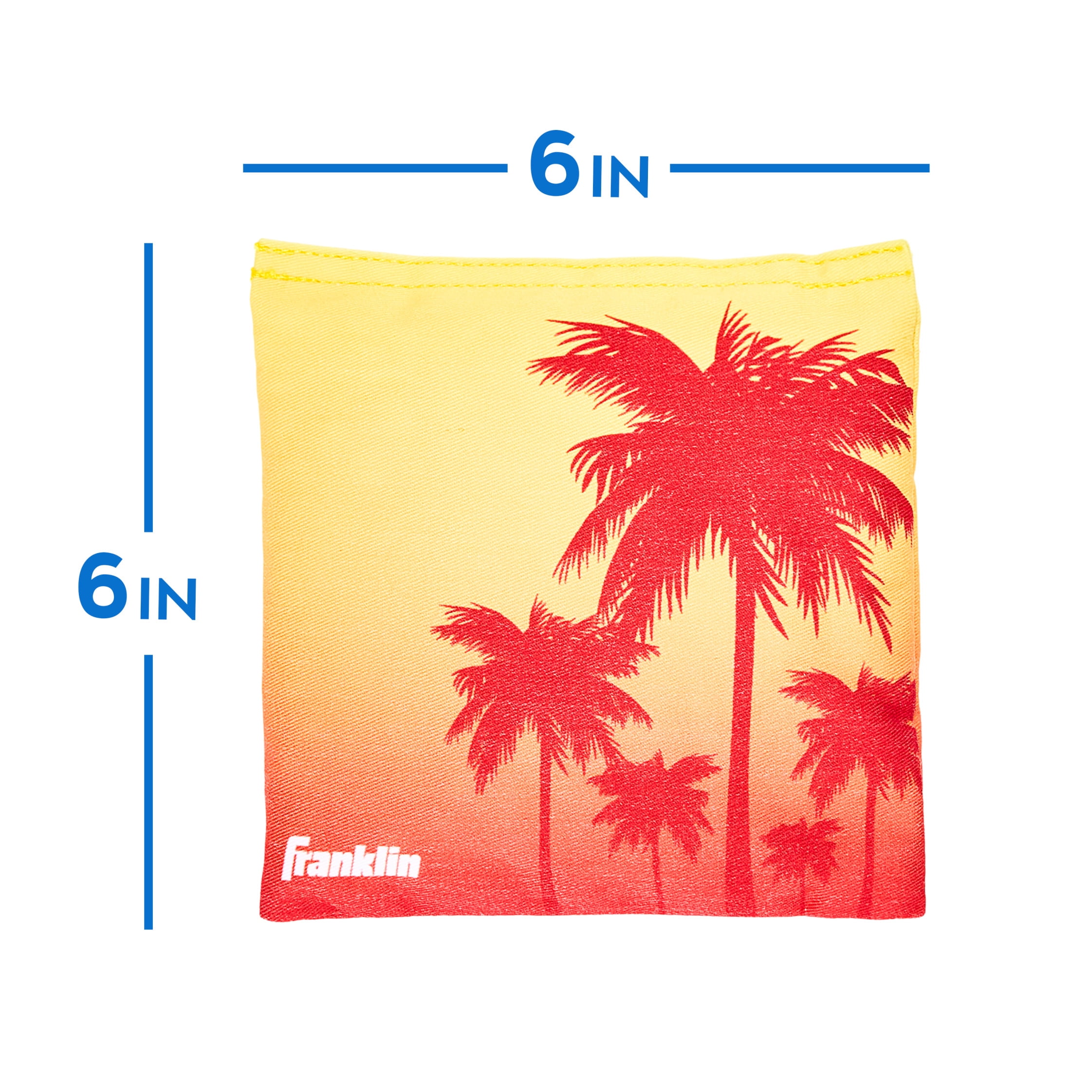 Franklin Sports Official Size Tropical Themed Cornhole Bags - (8) Premium 6" Heavy Duty Double Stitched Canvas Bags - Includes Carry Case