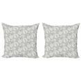 thumbnail image 1 of Ambesonne Grey Throw Pillow Cover 2 Pack, Paisley Blooming Flowers, 24", Grey, 1 of 2