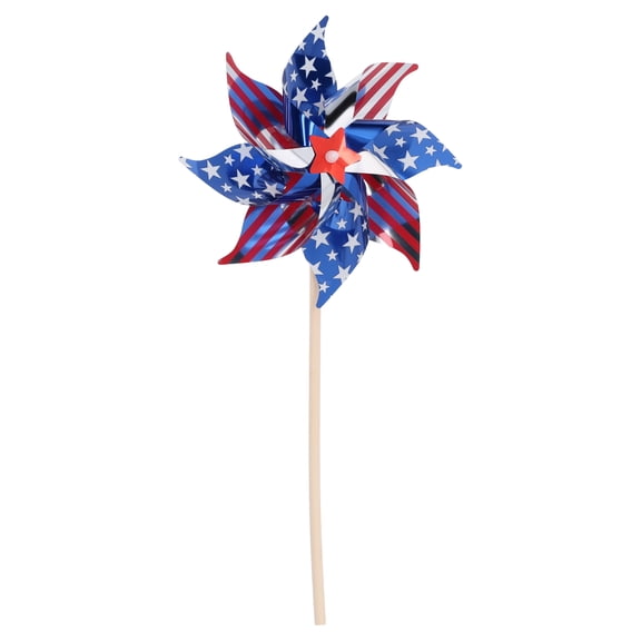 Small Stars and Stripes Pinwheel, Red/White/Blue, 14.5", Patriotic by Way To Celebrate