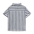 thumbnail image 6 of Abcomgle Girls Button Down Shirts 4-16 Roll Up Short Sleeve Collared Girls Blouses Summer Casual Striped Linen Spring Shirts for Girls,Black,12-13Years, 6 of 7