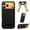 Black, variant on Case for iPhone 14 Pro, Compatible with MagSafe, Lychee Texture PU Leather Ultra Slim Drop Protective Lightweight Anti-Scratch Shockproof Stylish Phone Cover, Built-In Hidden Bracket, Orange