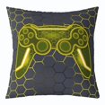 thumbnail image 1 of Erosebridal Geometric Abstract Pillow Cases , Neon Yellow Gamepad Cushion Covers 22x22, Gaming Player Decor, 1 of 6