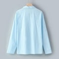 thumbnail image 6 of Fall Shirts for Men Baggy Cotton Linen Solid Long Sleeve Drawsting Retro T Shirts Tops Blouses, 6 of 8
