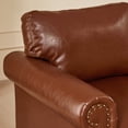 thumbnail image 6 of LeChapitre 80'' Faux Leather Sofa with Storage Seats, Classic 3-Seater Couch with Nailhead Trim, Easy Assembly, Brown, 6 of 8