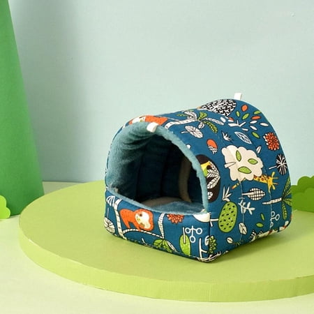 Plush Hamster Nest, Cotton Small Animal Bed,Warm Plush Guinea Pig Hut Habitat,for Hamsters Chinchillas Rabbits, Soft Chew-Resistant Hiding Sleeping Pod, Washable Chinchilla Hamster Bed Cozy Nest