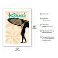 thumbnail image 2 of Greetings from Kauai Hawaii - Hawaiian Surfer - Vintage Travel Poster by Wade Koniakowsky - Bamboo Fine Art 290gsm Paper (Unframed) 12x16in, 2 of 4