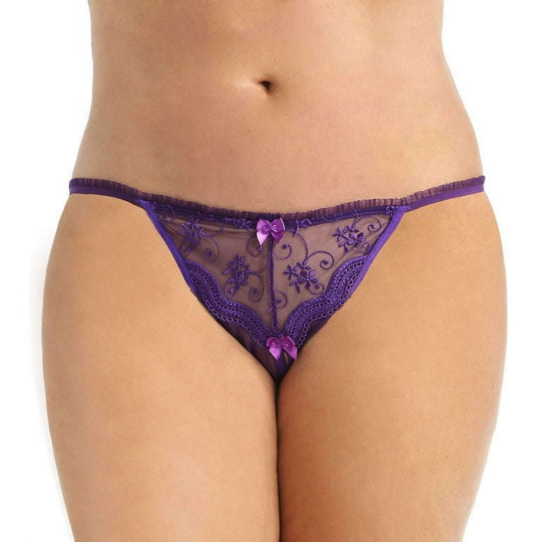 Women's Shirley of Hollywood X10 Plus Size Scalloped Embroidery Crotchless  Panties 