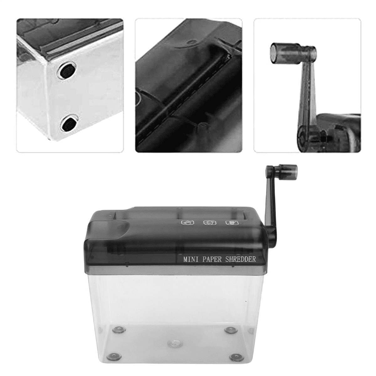2X Mini Hand Shredder Portable Paper Shredder A6 Manual Shredder Documents Paper Cutting Tool Home Office Desktop