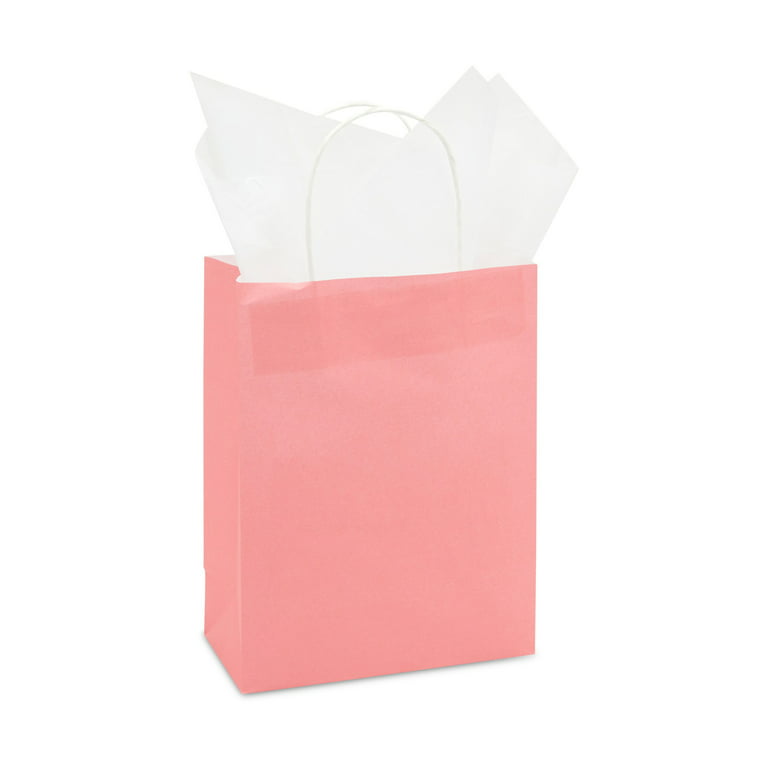 5 Kraft Paper Gift Bags With Handles Size Rose 5 1/2 X 3 1/4 X 8 3/8 