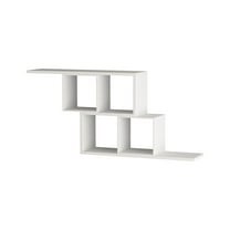 Ada Home Decor Furniture 49.21" 2 Tier White Walost Modern Wall Shelf