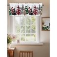 thumbnail image 2 of Watercolor Christmas Tree Curtain Valances for Windows, Winter Plaid Leopard Window Valances, Window Treatment Rod Pocket Valance Curtains for Living Room/Kitchen/Bedroom/Bathroom, 54x18inch, 2 of 9